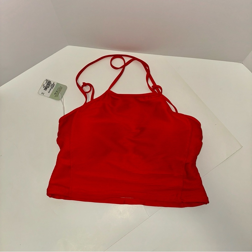 Nani longline red Bikini Top large NWT